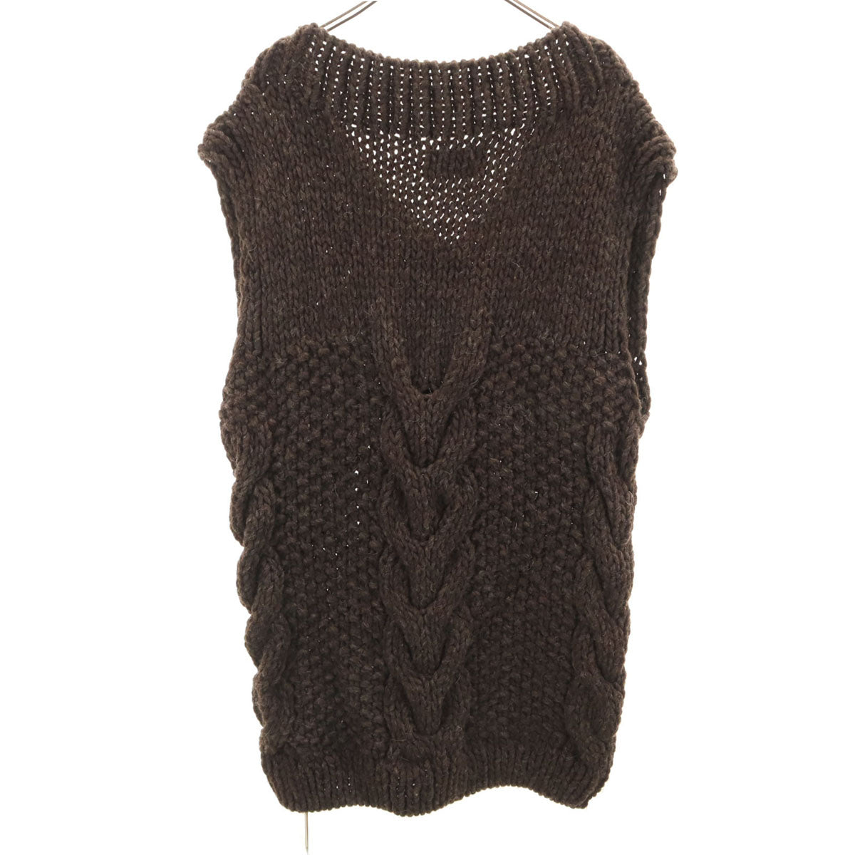 未使用 ETRE TOKYO エトレトウキョウ ペルー製 ウール ニットベスト F ブラウン レディース