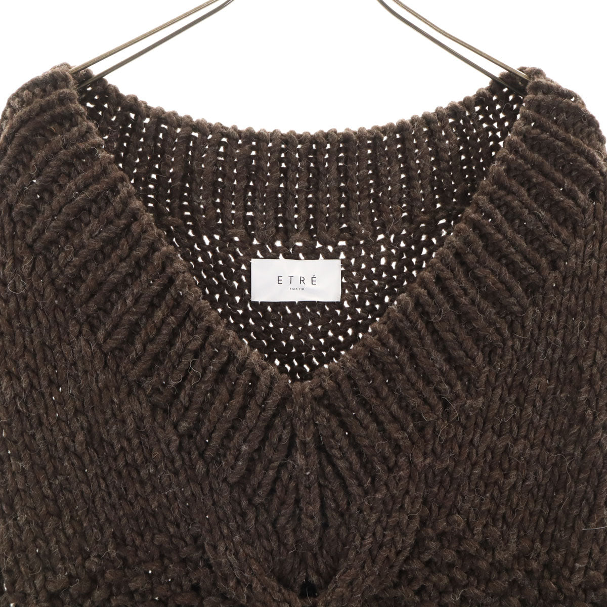 未使用 ETRE TOKYO エトレトウキョウ ペルー製 ウール ニットベスト F ブラウン レディース