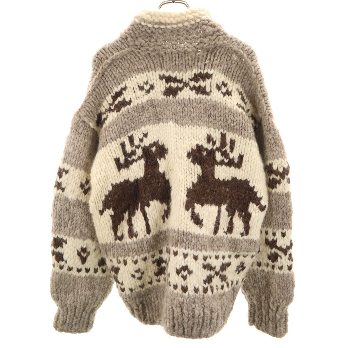 cowichan 80s 90s カナダ製 オールド カウチンジャケット M グレー系 トナカイ メンズ