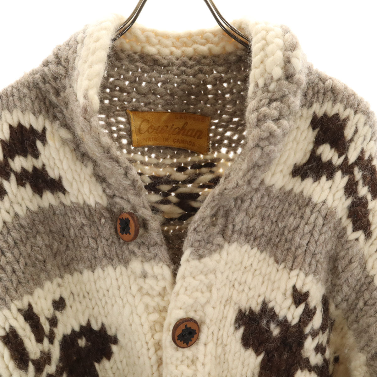 cowichan 80s 90s カナダ製 オールド カウチンジャケット M グレー系 トナカイ メンズ