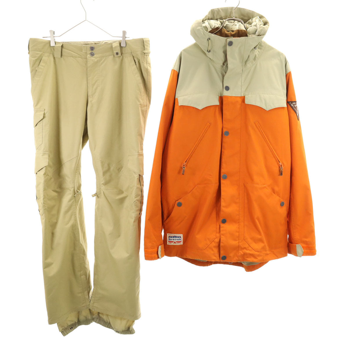 BURTON バートン スノーボード ウェア 上下 セットアップ L オレンジ系 スキーウェア メンズ