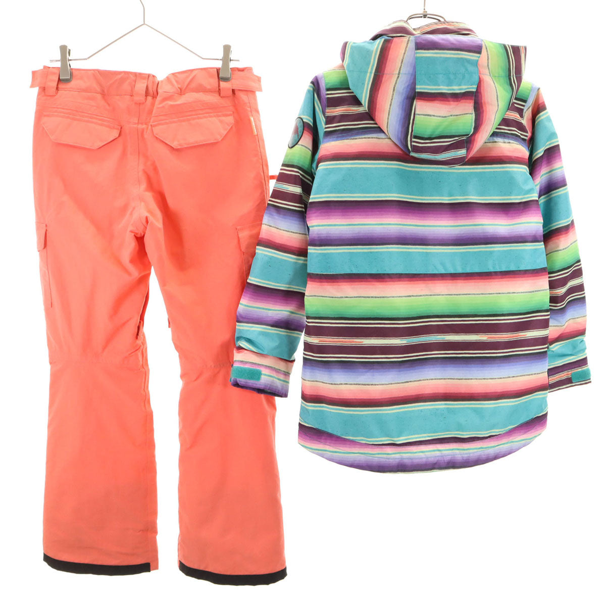 BURTON バートン ボーダー柄 スノーボード ウェア 上下 セットアップ M/L ブルー系 スキーウェア キッズ