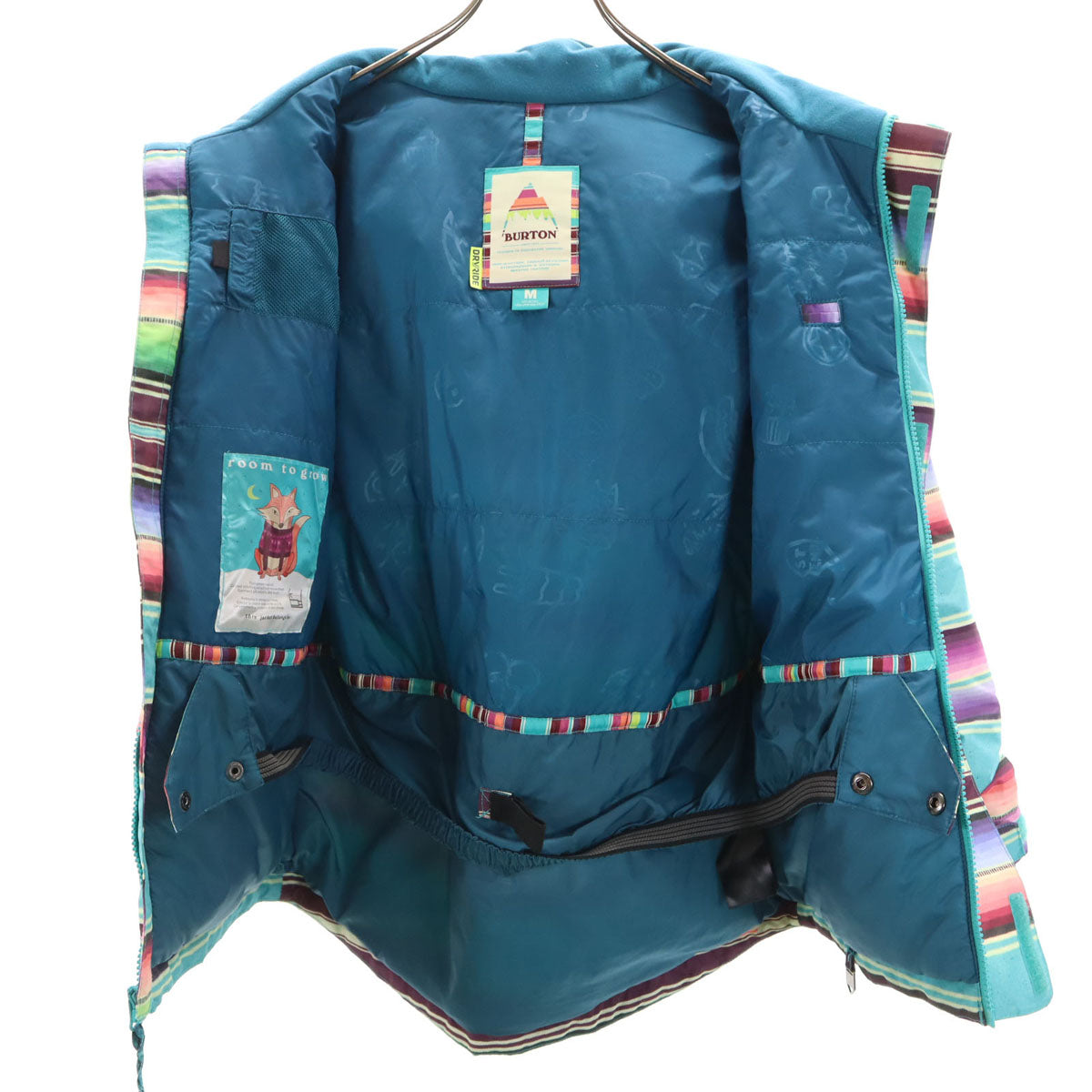 BURTON バートン ボーダー柄 スノーボード ウェア 上下 セットアップ M/L ブルー系 スキーウェア キッズ