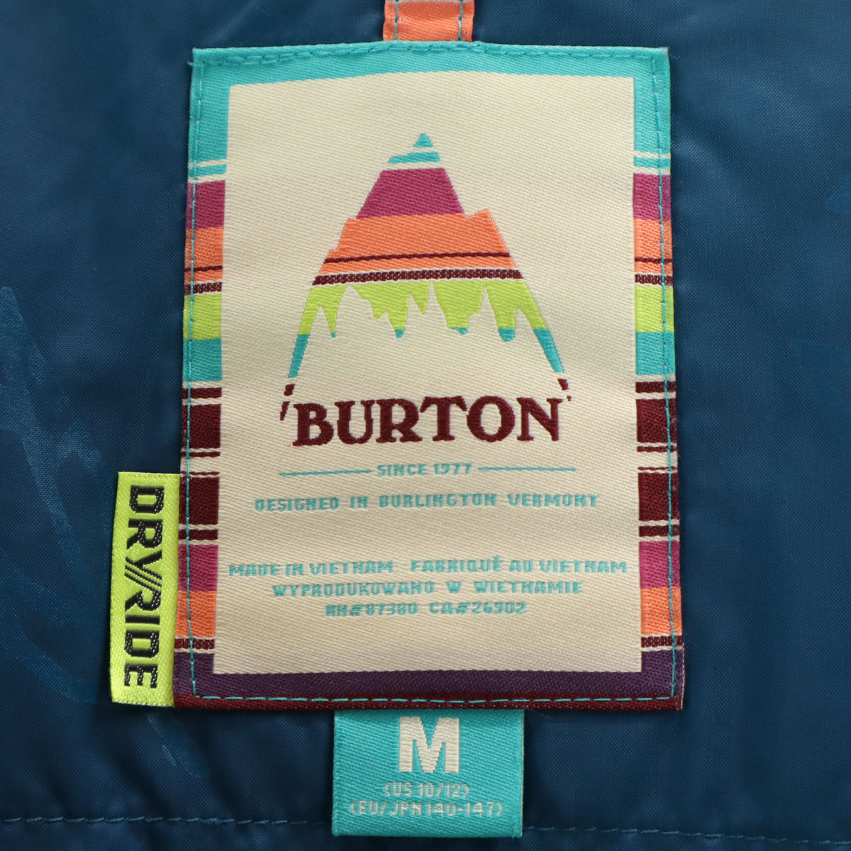 BURTON バートン ボーダー柄 スノーボード ウェア 上下 セットアップ M/L ブルー系 スキーウェア キッズ