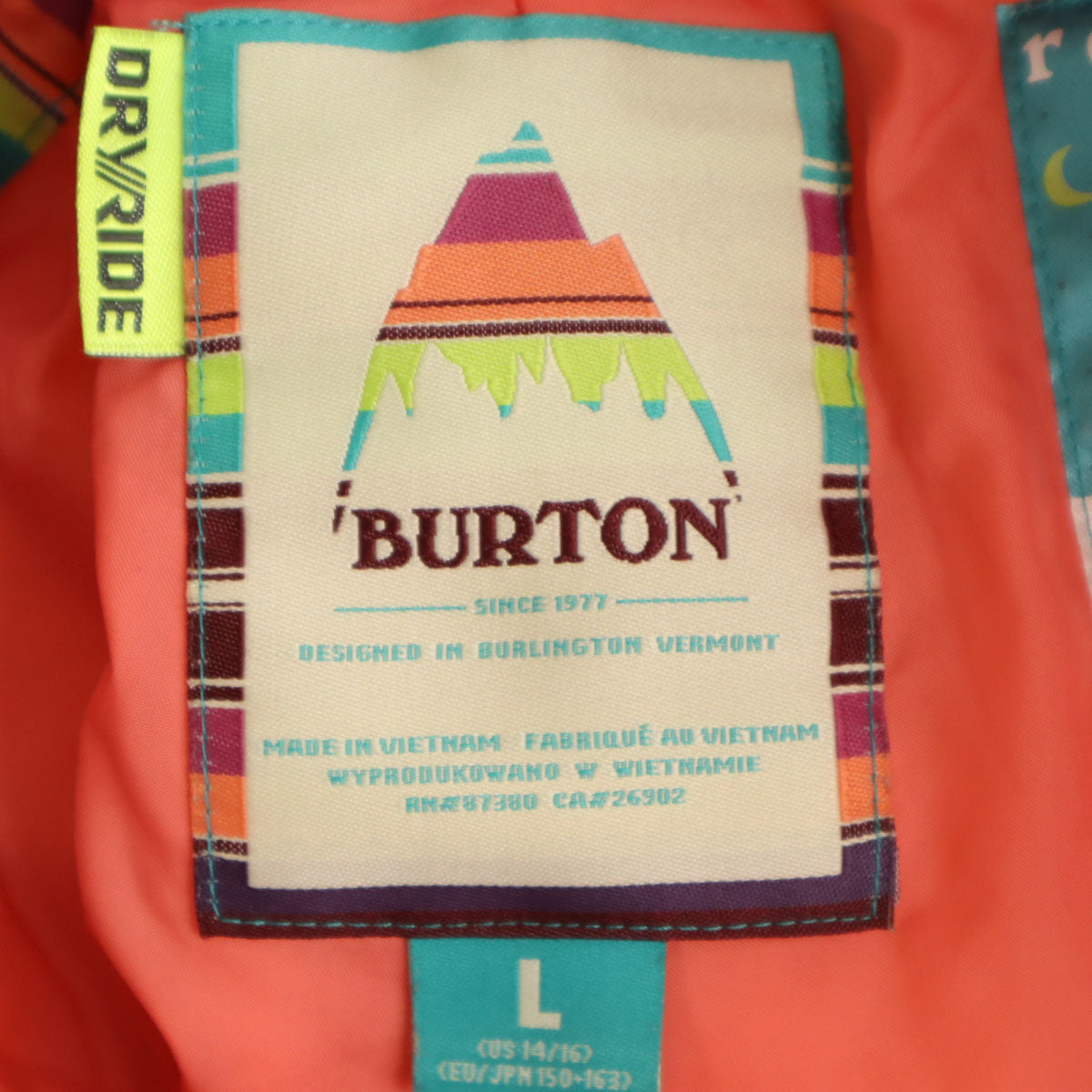 BURTON バートン ボーダー柄 スノーボード ウェア 上下 セットアップ M/L ブルー系 スキーウェア キッズ