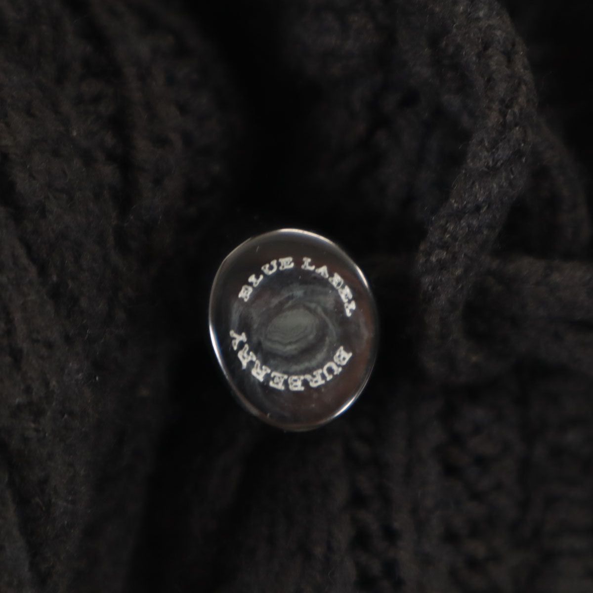 BURBERRY BLUE LABEL バーバリーブルーレーベル ウールブレンド 長袖 ダッフルニット フーディー カーディガン 38 ブラック 三陽商会 レディース