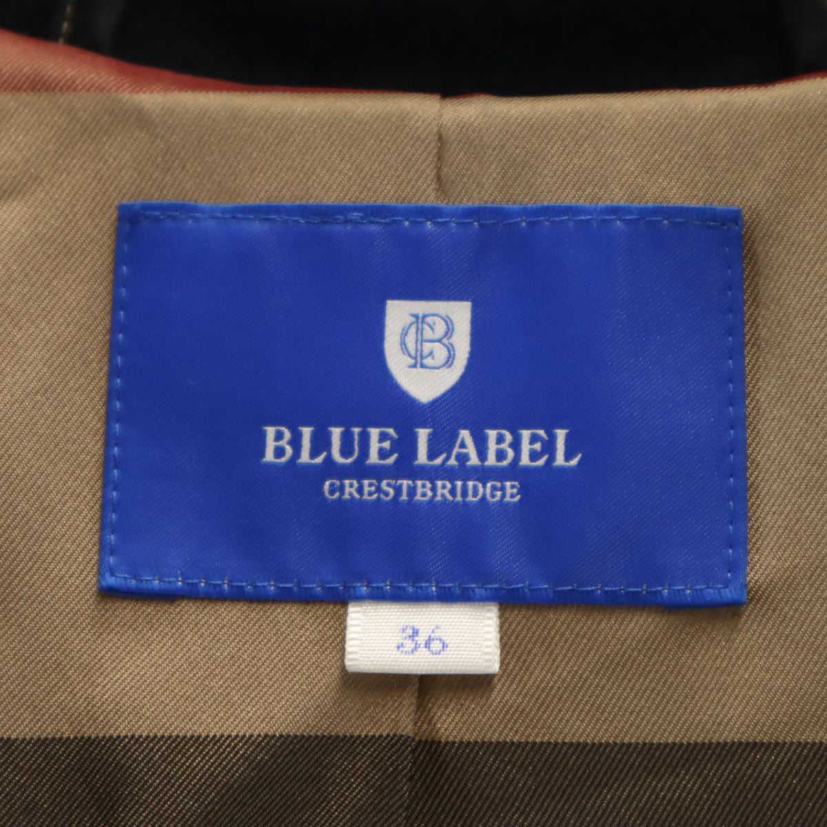 BLUE LABEL CRESTBRIDGE ブルーレーベルクレストブリッジ ウールブレンド フーディ ブルゾン 36 ネイビー レディース
