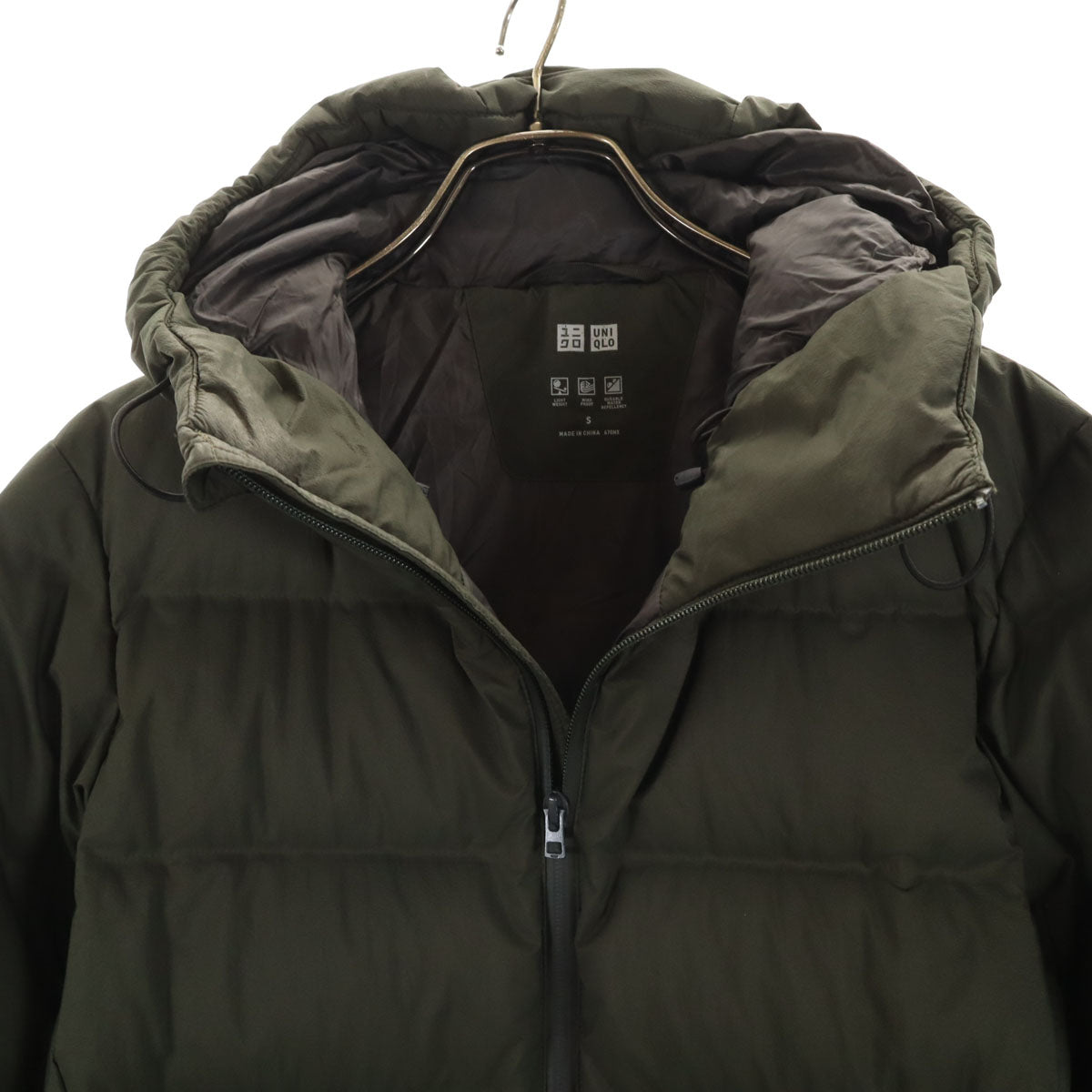 UNIQLO ユニクロ シームレス ダウンパーカー S カーキ メンズ