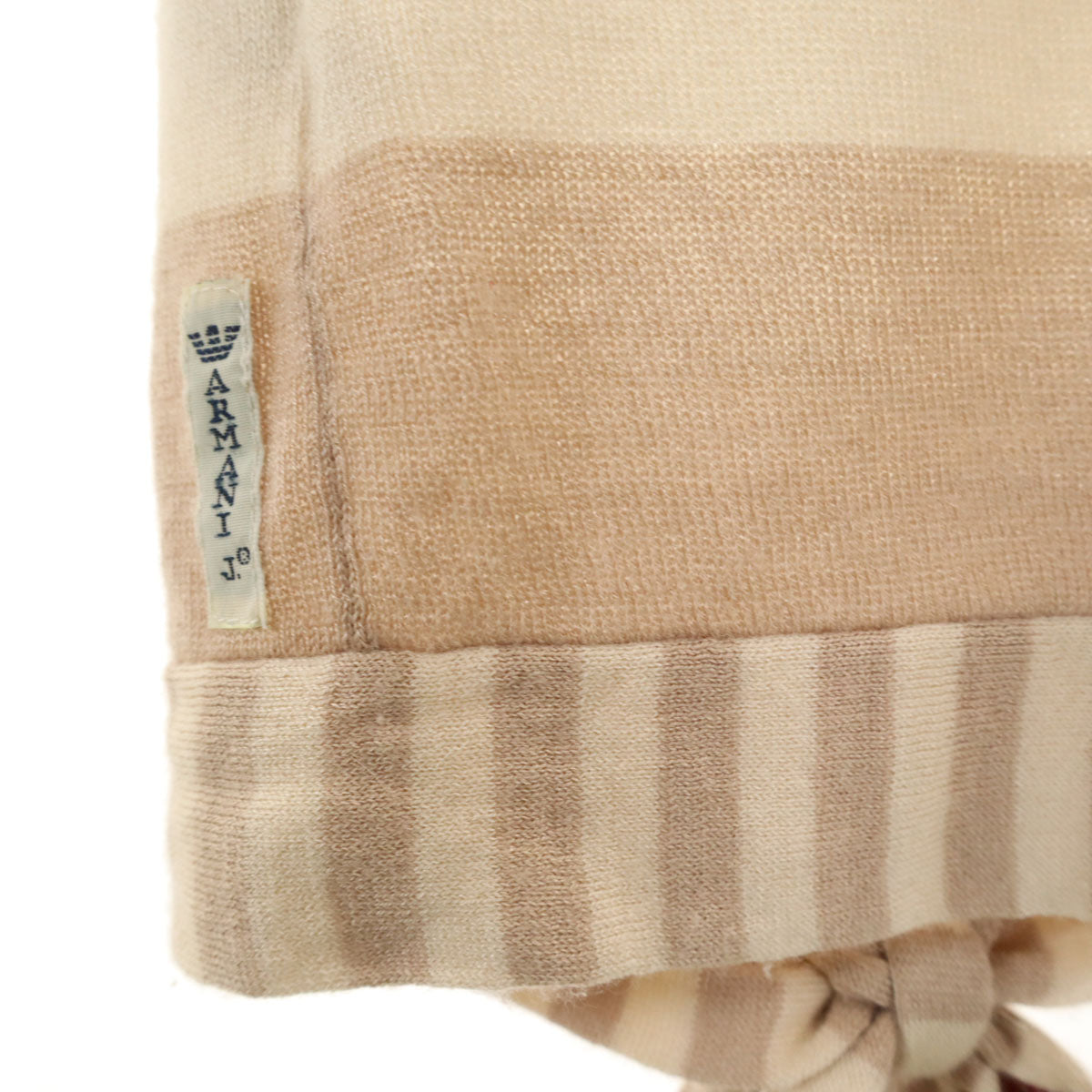 ARMANI JEANS アルマーニジーンズ カシミヤブレンド ボーダー柄 長袖 タートルネック セーター 38 ベージュ ニット レディース