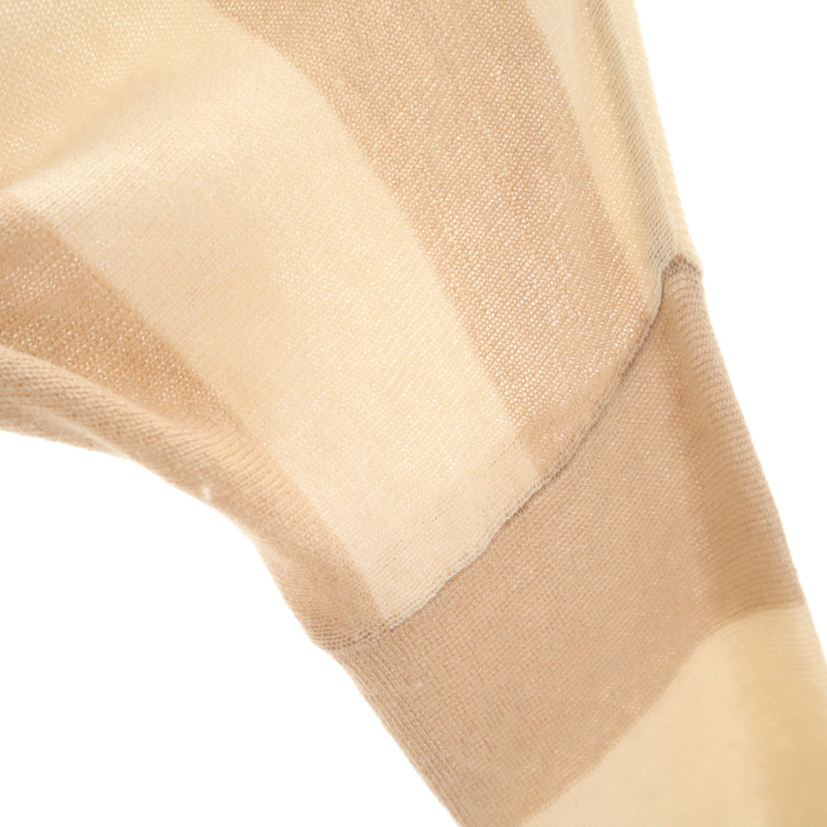 ARMANI JEANS アルマーニジーンズ カシミヤブレンド ボーダー柄 長袖 タートルネック セーター 38 ベージュ ニット レディース