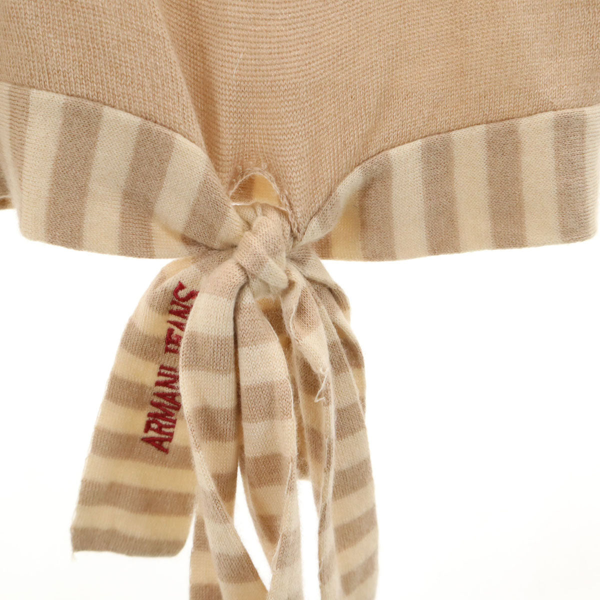 ARMANI JEANS アルマーニジーンズ カシミヤブレンド ボーダー柄 長袖 タートルネック セーター 38 ベージュ ニット レディース