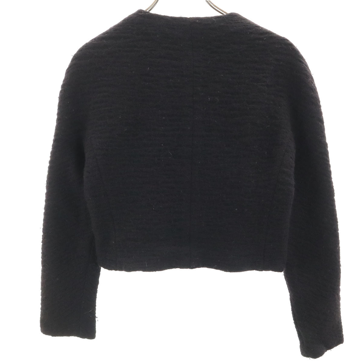 Emporio Armani エンポリオアルマーニ 90s イタリア製 オールド ノーカラージャケット 40 ブラック レディース