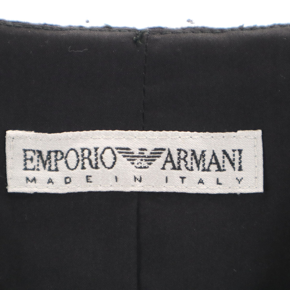 Emporio Armani エンポリオアルマーニ 90s イタリア製 オールド ノーカラージャケット 40 ブラック レディース