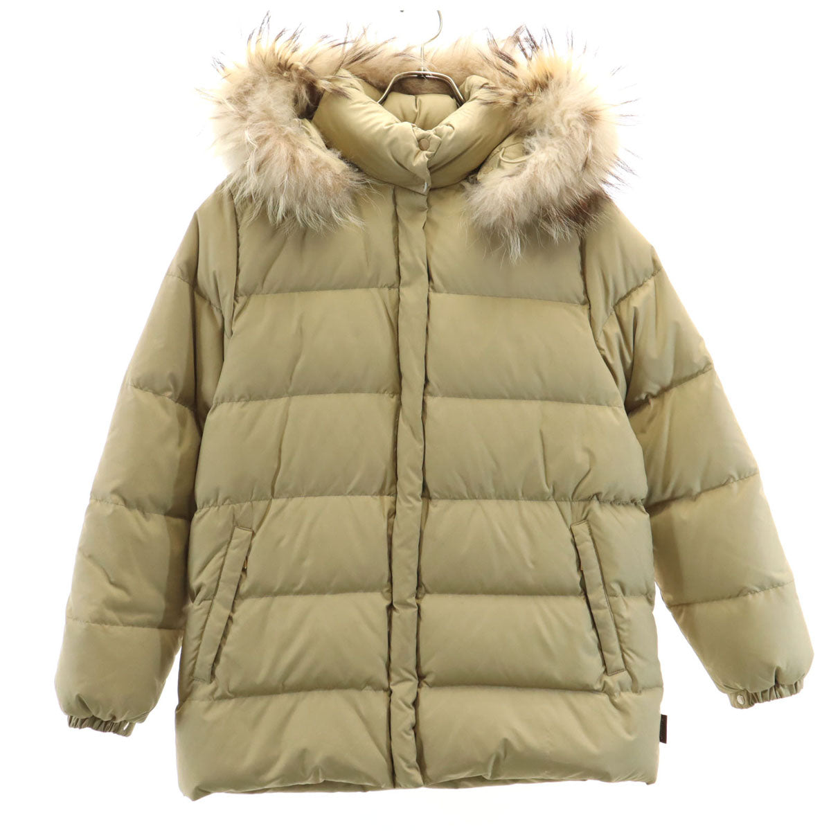 MONCLER モンクレール ダウンジャケット 0 ベージュ ラクーンファー付き レディース