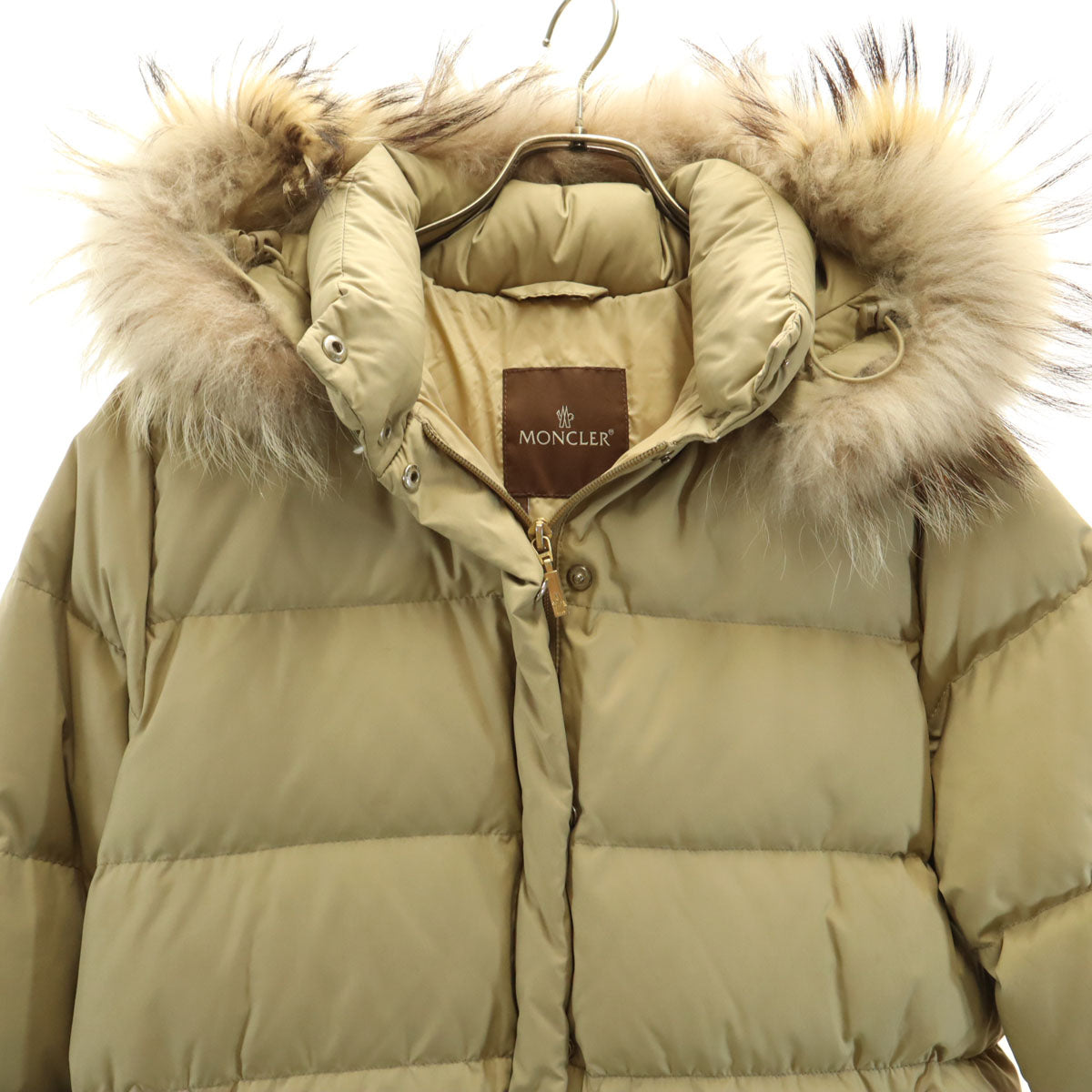 MONCLER モンクレール ダウンジャケット 0 ベージュ ラクーンファー付き レディース