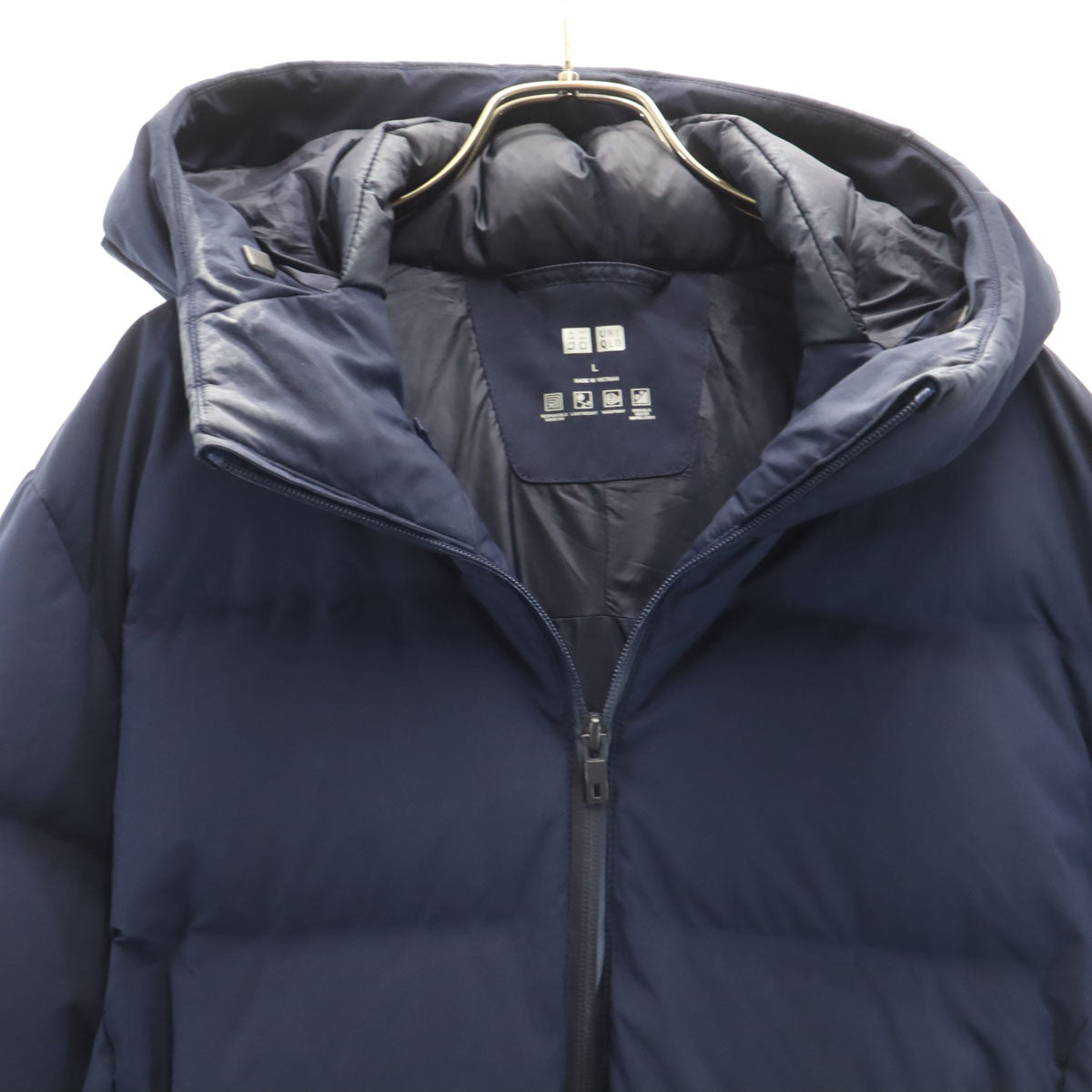 UNIQLO ユニクロ シームレス ダウンパーカー L ネイビー 3Dカット メンズ