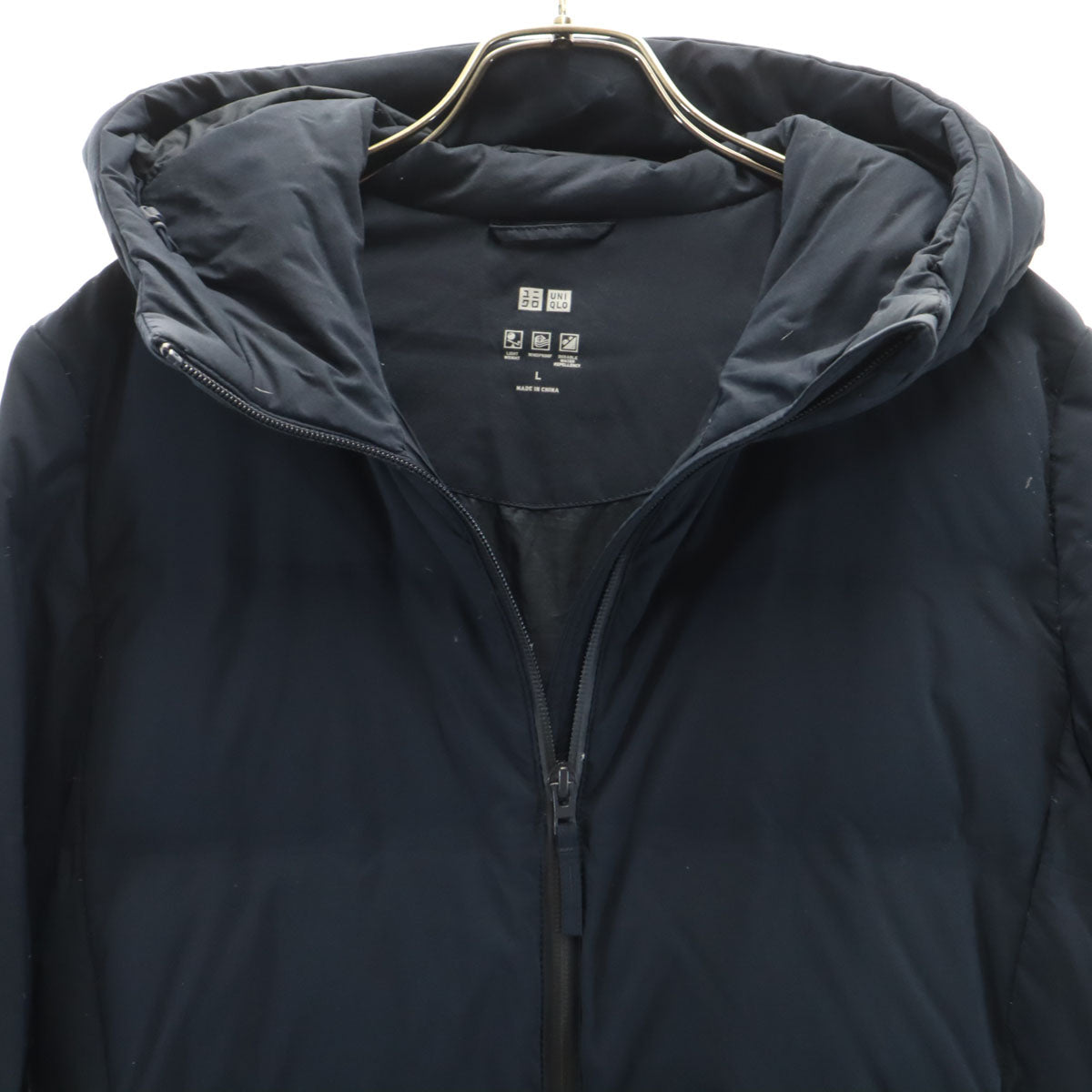 UNIQLO ユニクロ シームレス ショート ダウンコート L ネイビー レディース