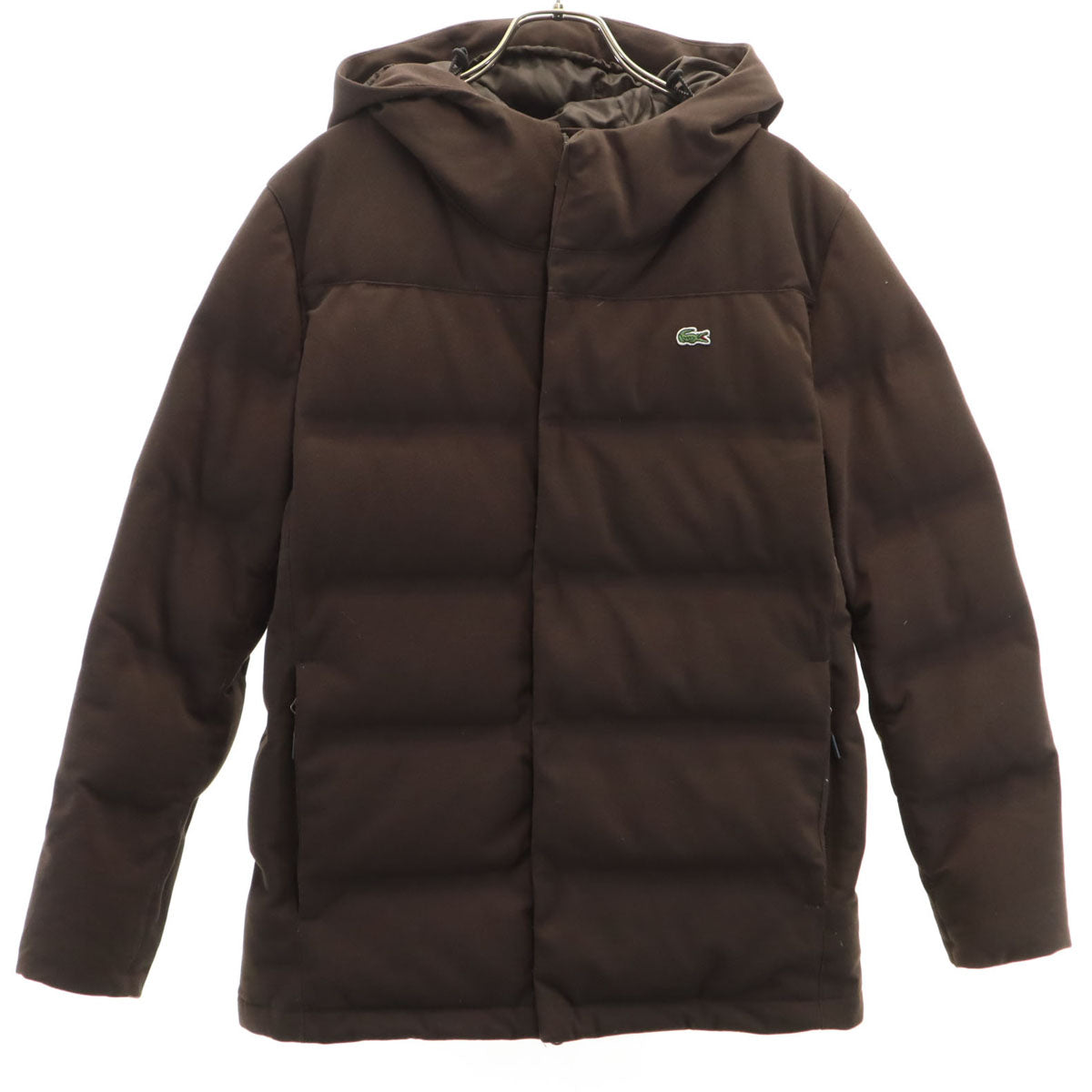 LACOSTE ラコステ ピケ ダウンジャケット XS ブラウン メンズ