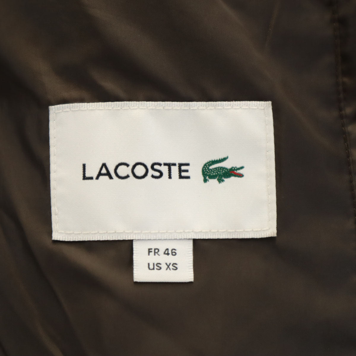 LACOSTE ラコステ ピケ ダウンジャケット XS ブラウン メンズ