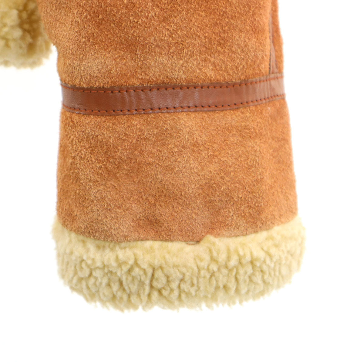 NEXT STAGE ネクストステージ 牛革 フェイク ムートンジャケット L ブラウン 中綿 裏ボア ボマー メンズ