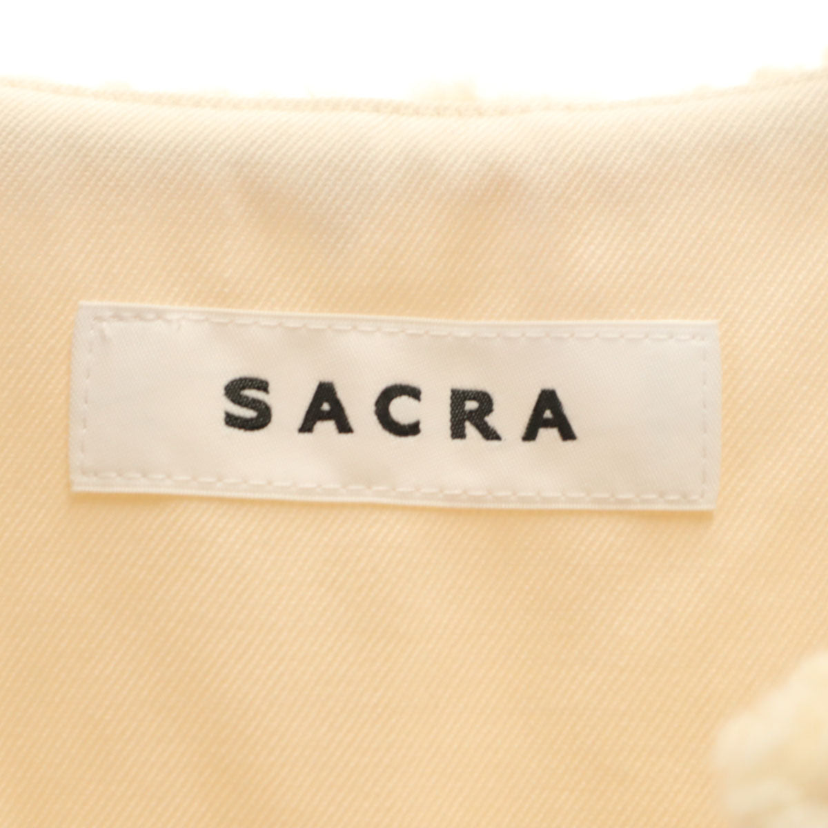美品 sacra サクラ 日本製 ボア ベスト 38 アイボリー レディース