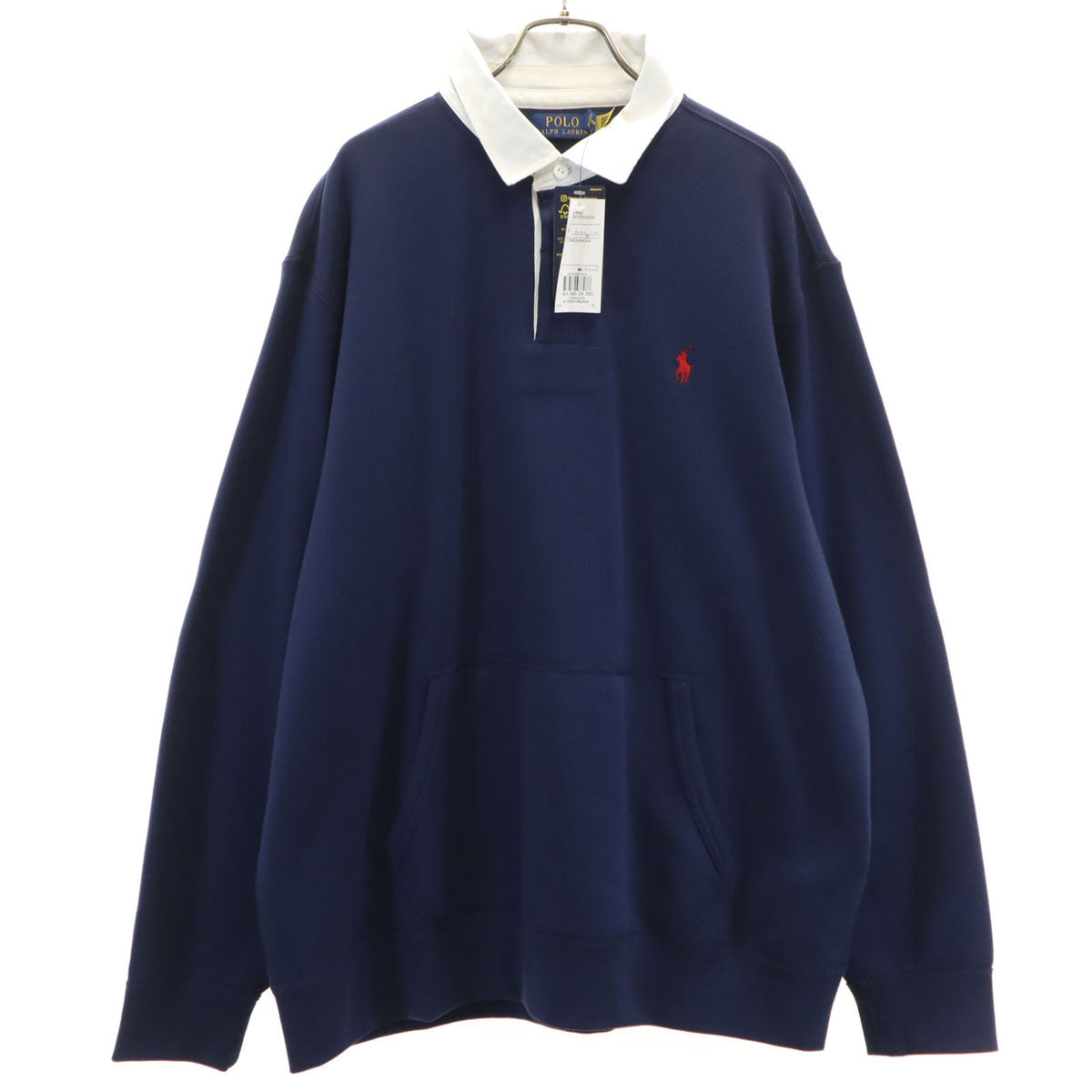 未使用 POLO RALPH LAUREN ポロラルフローレン 長袖 ポロシャツ XL ネイビー メンズ