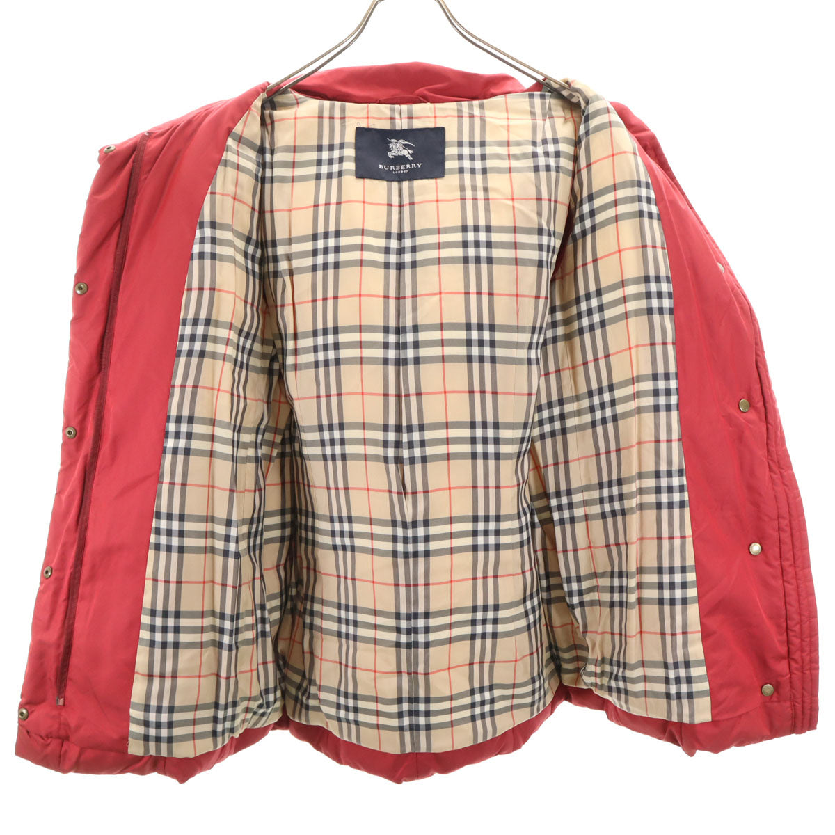 BURBERRY LONDON バーバリーロンドン ダウンジャケット 9 レッド フォックスファー付き 三陽商会 レディース
