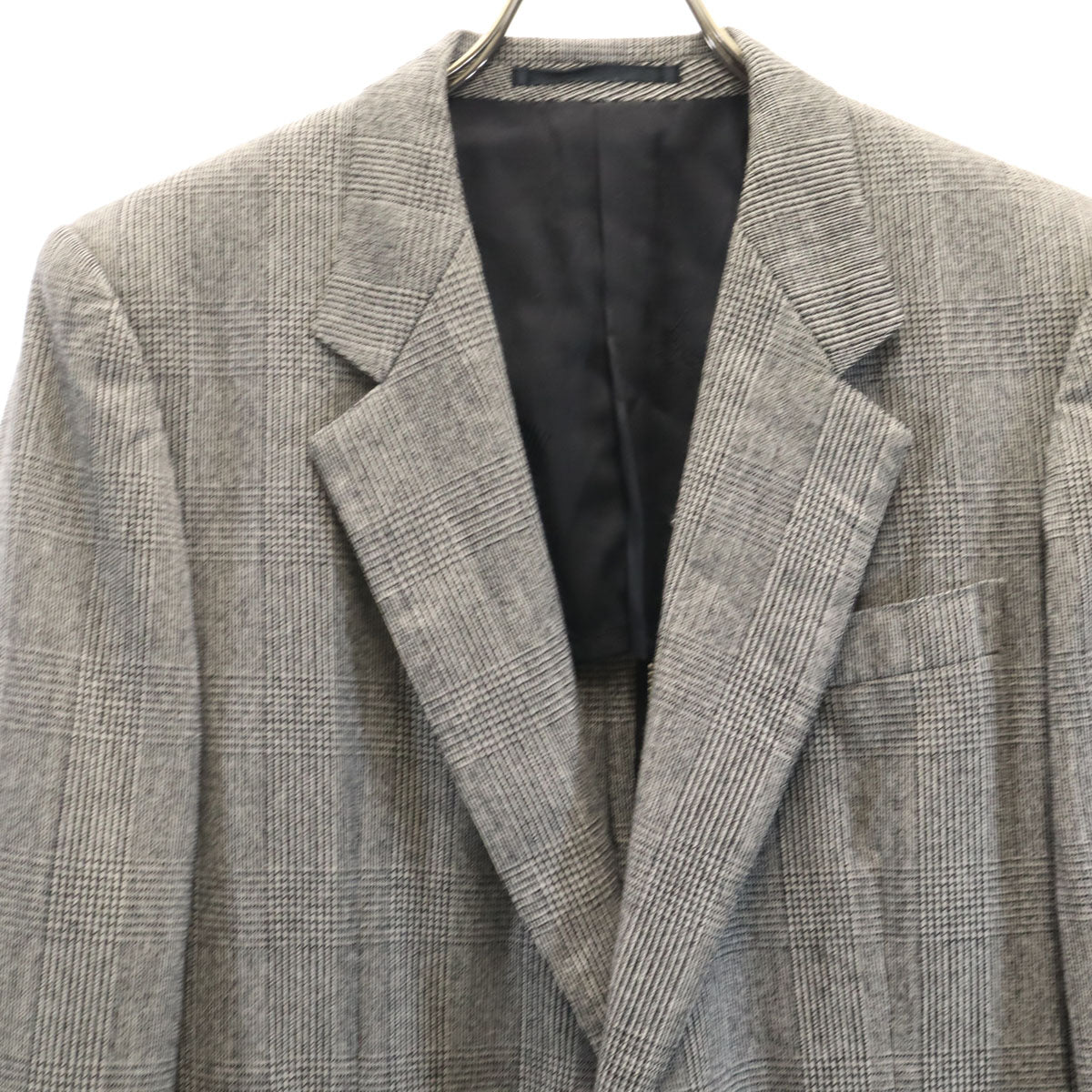 LANVIN ランバン グレンチェック テーラードジャケット 上下 セットアップ M グレー メンズ