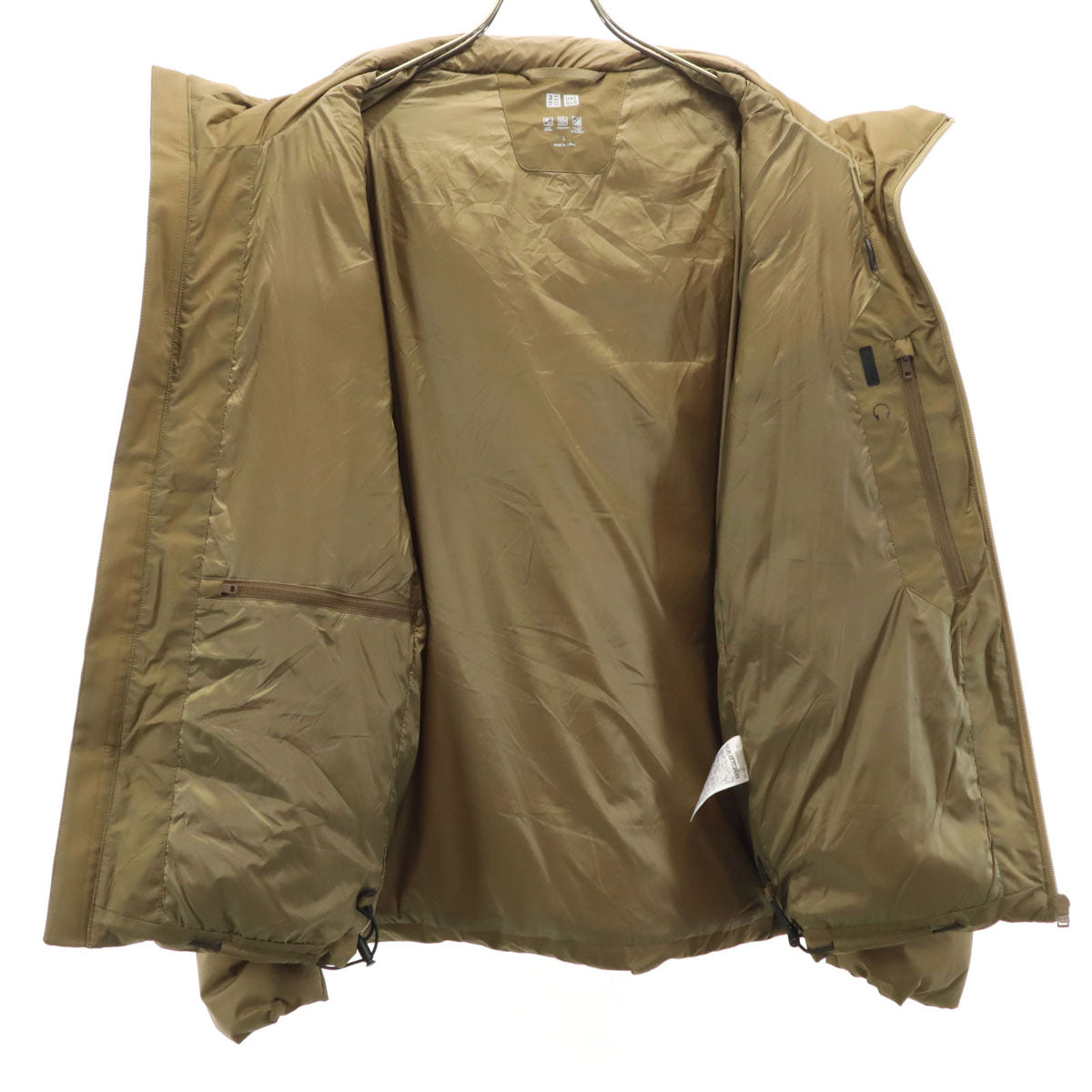 美品 UNIQLO ユニクロ シームレス ダウンパーカー L ブラウン系 メンズ