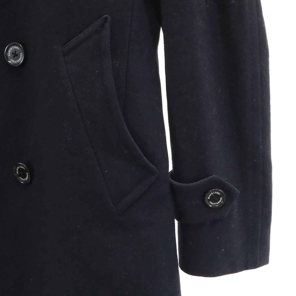 BLACK LABEL CRESTBRIDGE ブラックレーベルクレストブリッジ ウールブレンド ピーコート M ネイビー系 メンズ