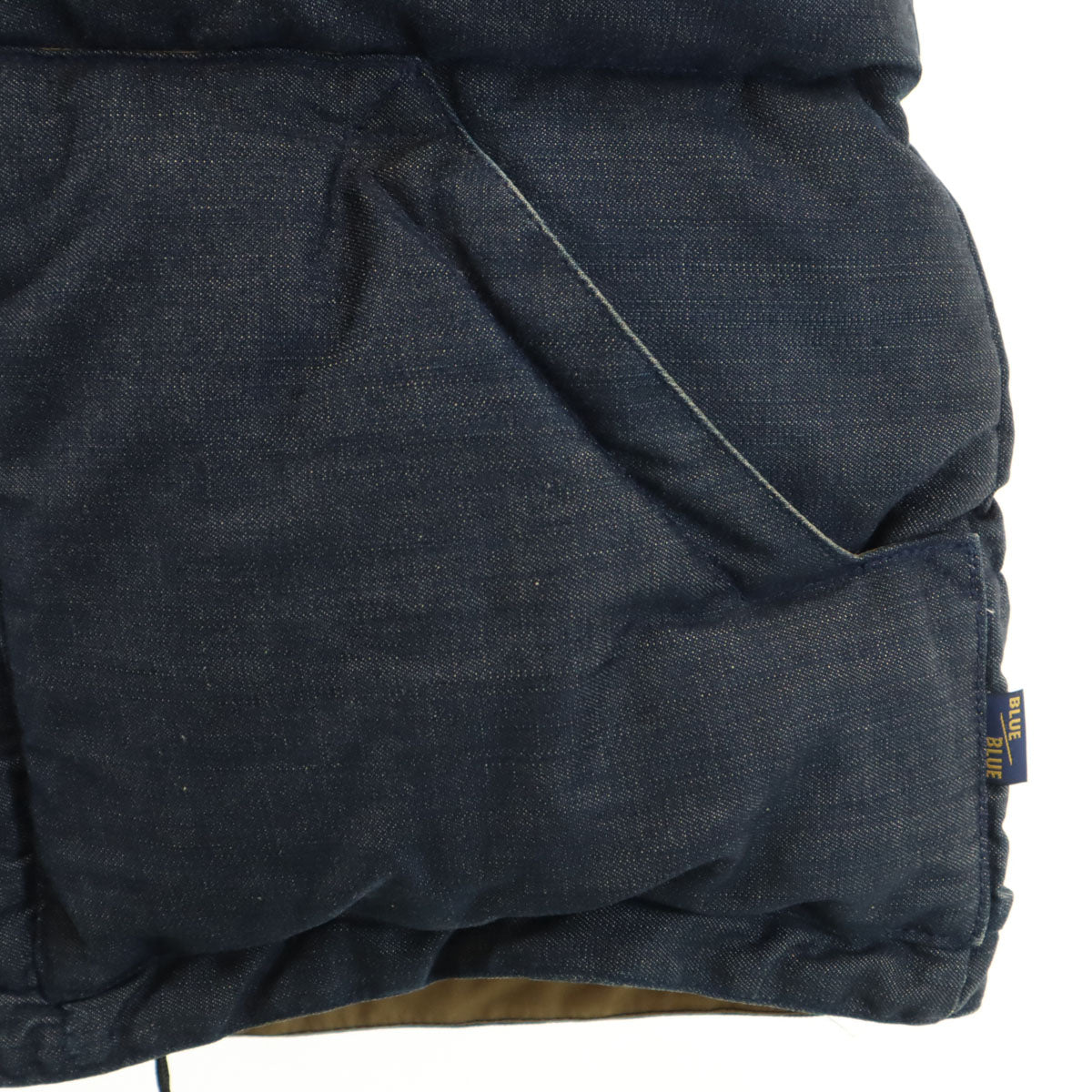 BLUE BLUE ブルーブルー USA製 クレセントダウンワーク デニム ダウンジャケット S ネイビー メンズ