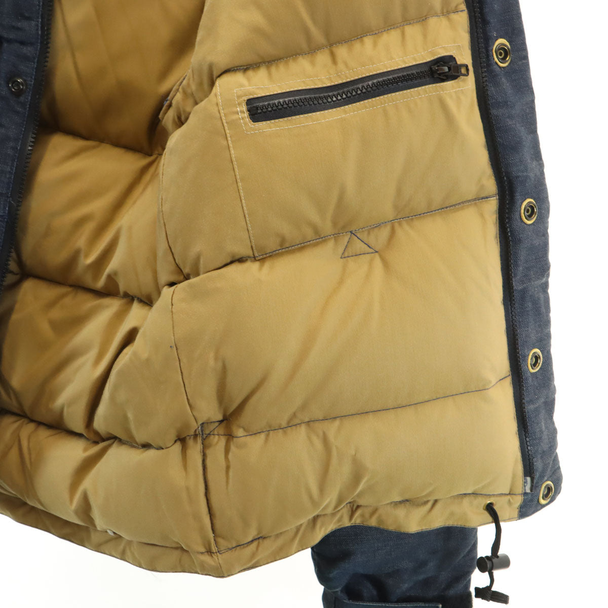 BLUE BLUE ブルーブルー USA製 クレセントダウンワーク デニム ダウンジャケット S ネイビー メンズ