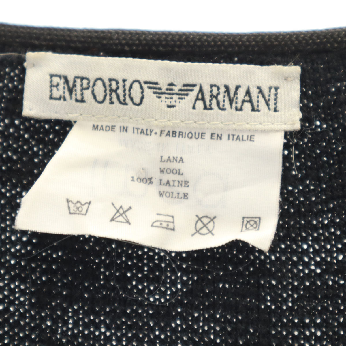 Emporio Armani エンポリオアルマーニ 90s イタリア製 オールド 長袖 カーディガン 44 ブラック レディース