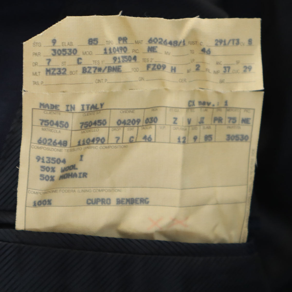 Ermenegildo Zegna エルメネジルドゼニア イタリア製 テーラードジャケット 46 ネイビー メンズ