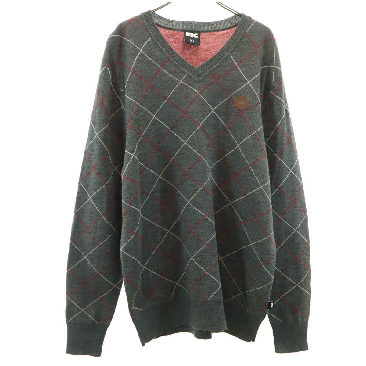 FTC エフティーシー 長袖 Vネック セーター XL グレー メンズ
