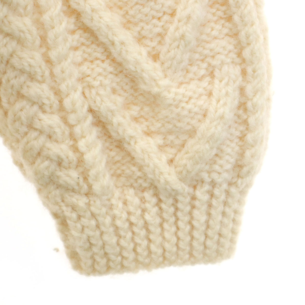 Quill`s Woollen Market 90s アイルランド製 オールド 長袖 ニット クリーム メンズ