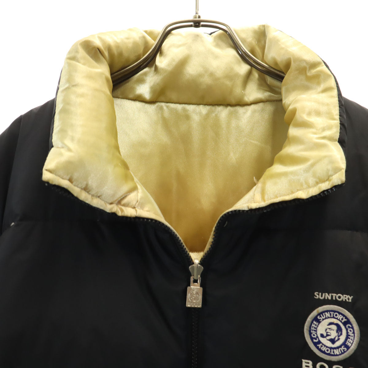 SUNTORY ORIGINAL DESIGN サントリーボス ダウンジャケット ブラック リバーシブル メンズ