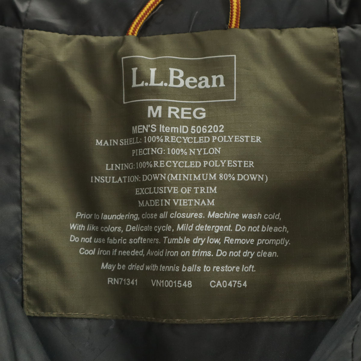 美品 L.L.Bean エルエルビーン ハーフジップ ダウンジャケット M カーキ メンズ