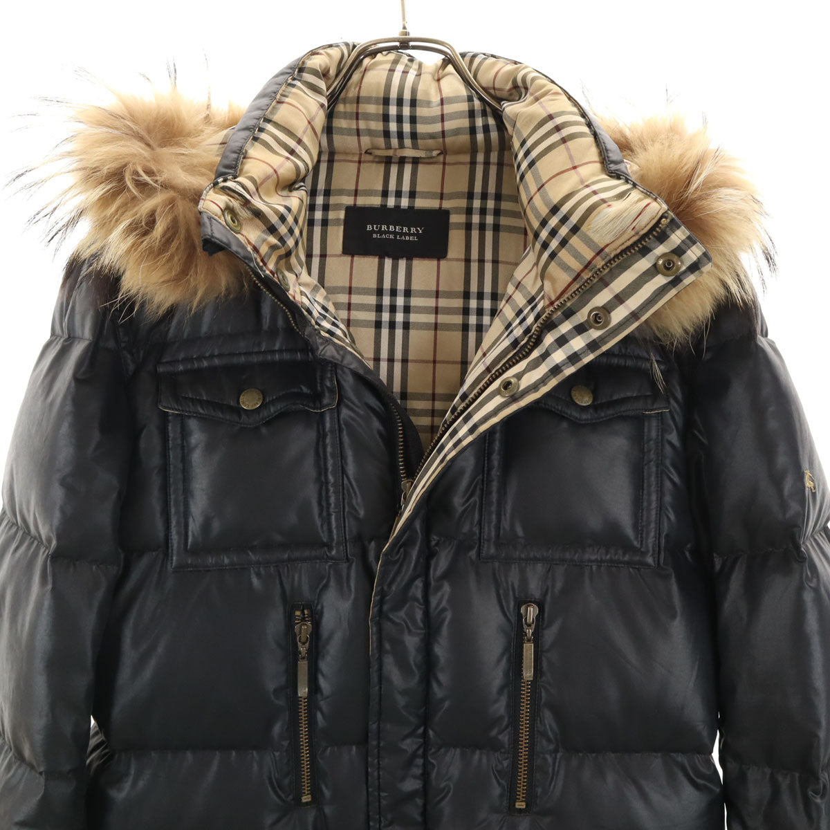 BURBERRY BLACK LABEL バーバリーブラックレーベル ダウンジャケット M ブラック 三陽商会 メンズ