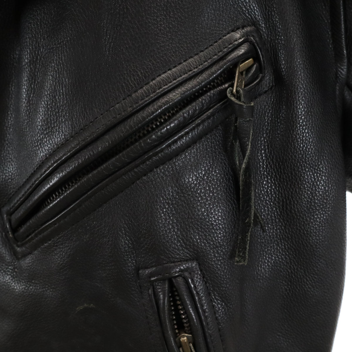 BARNEY'S LEATHER バーニーズレザー ライダースジャケット 54 ブラック系 ライナー メンズ