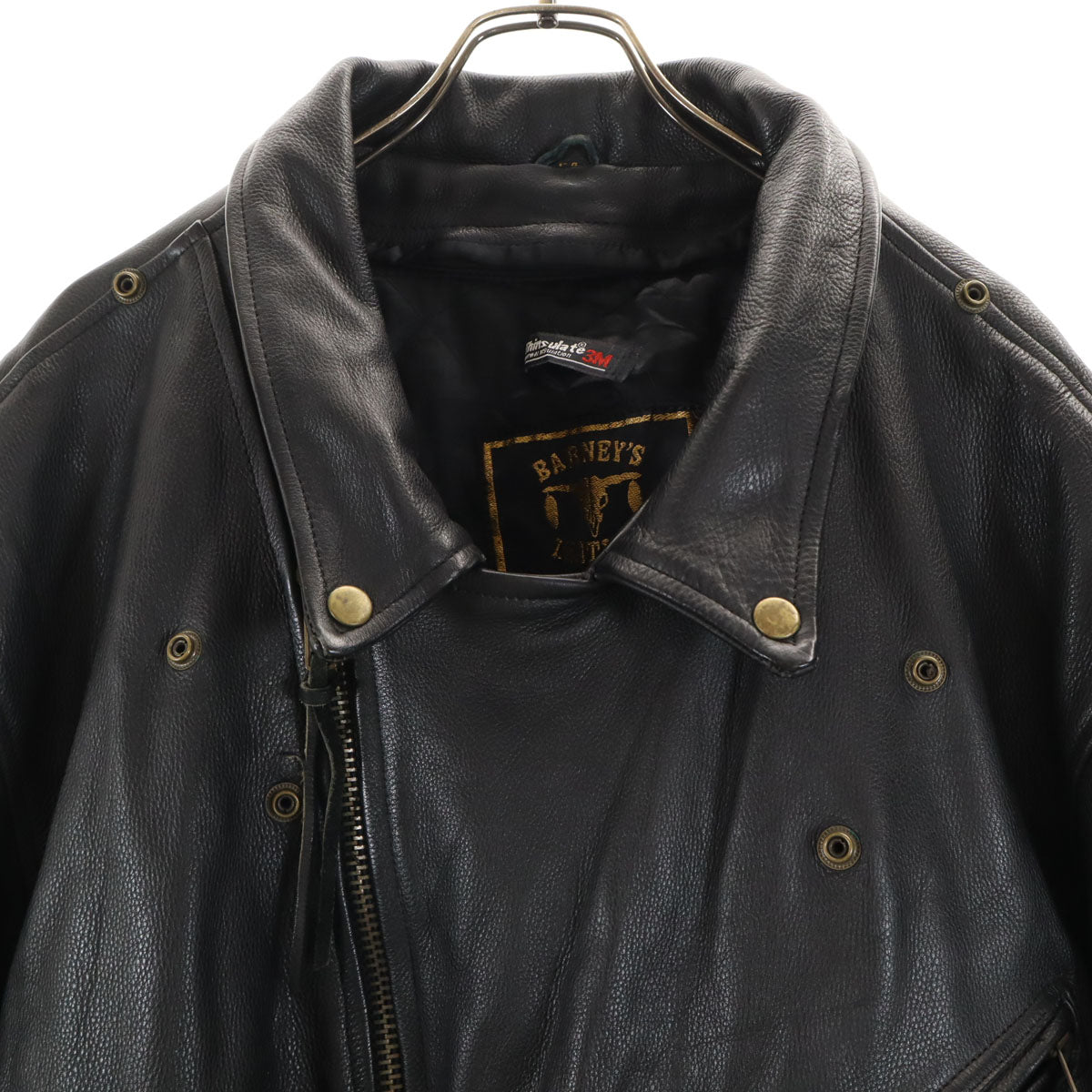 BARNEY'S LEATHER バーニーズレザー ライダースジャケット 54 ブラック系 ライナー メンズ