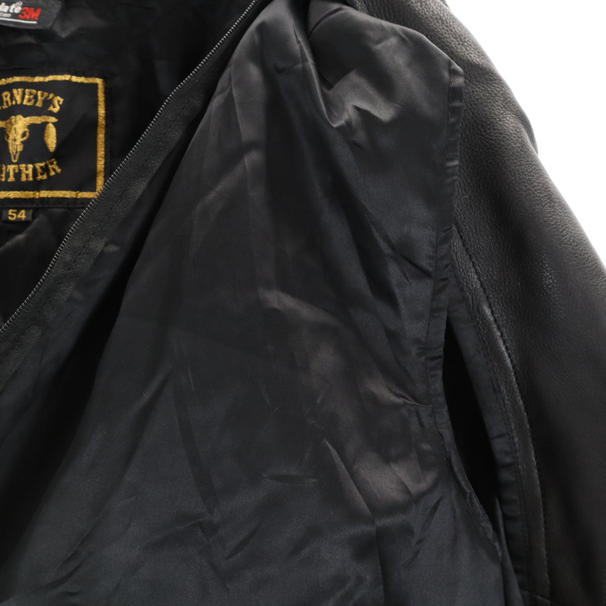 BARNEY'S LEATHER バーニーズレザー ライダースジャケット 54 ブラック系 ライナー メンズ