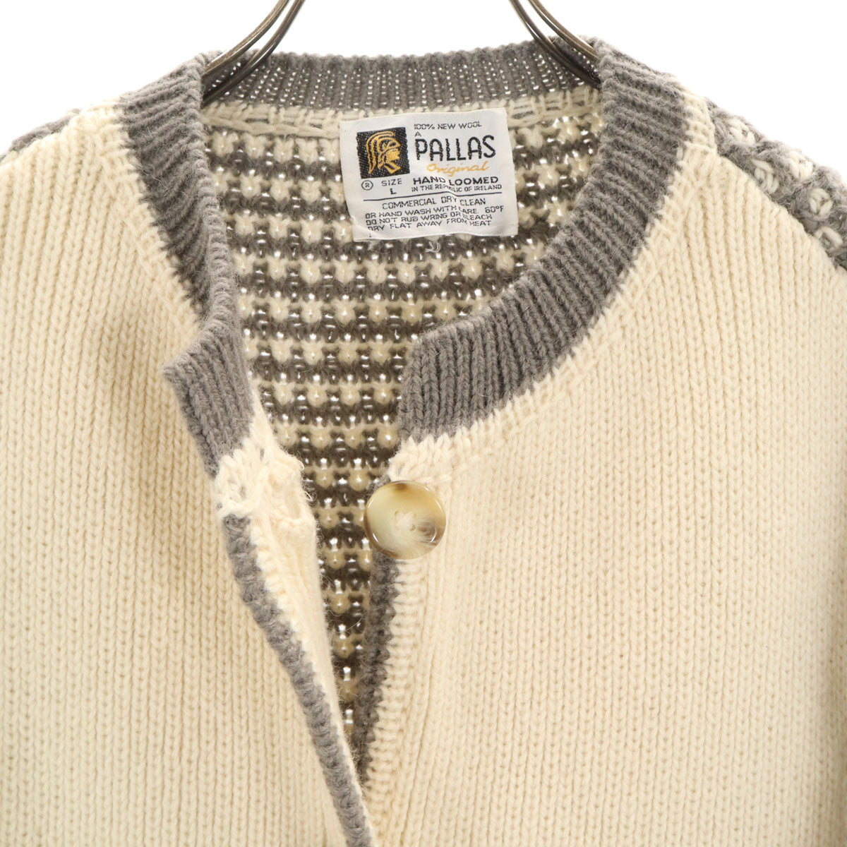 PALLAS Original パラスオリジナル 70s 80s ヴィンテージ 長袖 ニットカーディガン L クリーム系 レディース