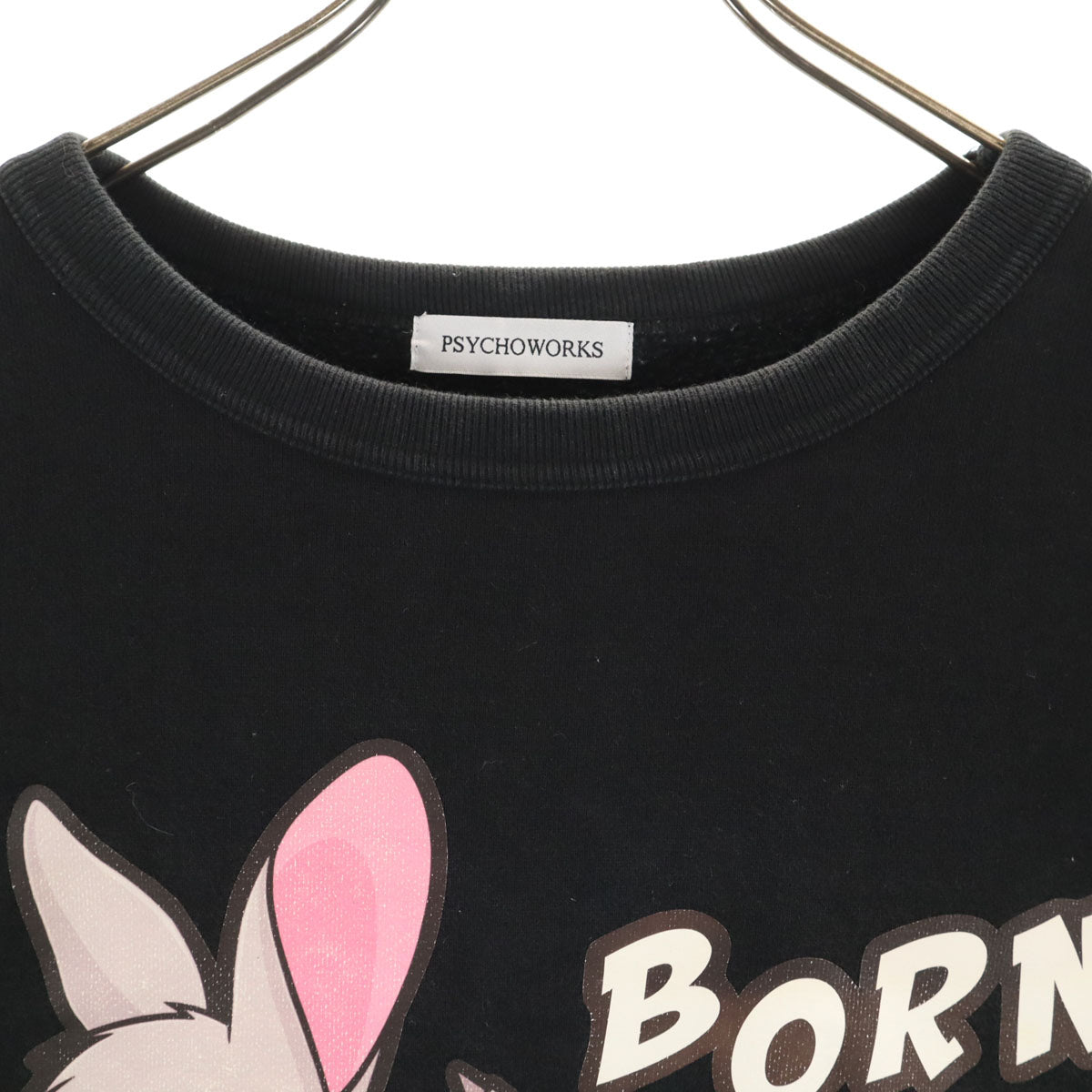 PSYCHOWORKS サイコワークス ラビット 長袖 スウェット トレーナー ブラック ユニセックス メンズ