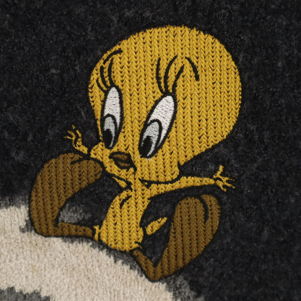 GREENCLUBS グリーンクラブ 日本製 ウールブレンド ワーナーブラザーズ シルベスターアンドトゥイーティー 長袖 セーター グレー系 メンズ