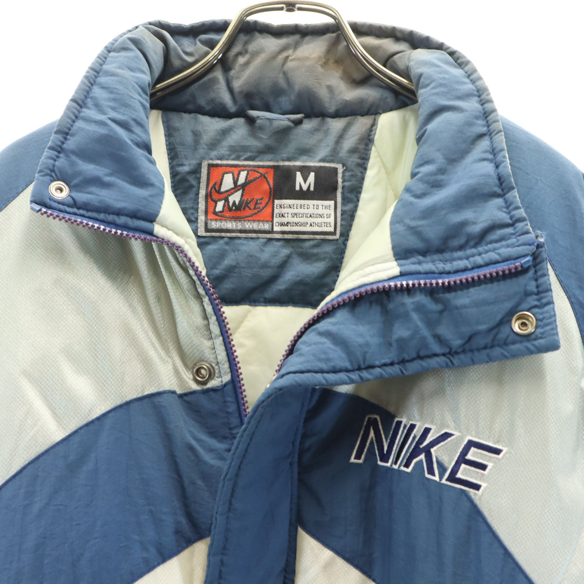 NIKE ナイキ 90s オールド バックロゴ 中綿ジャケット M/F 青紺 メンズ
