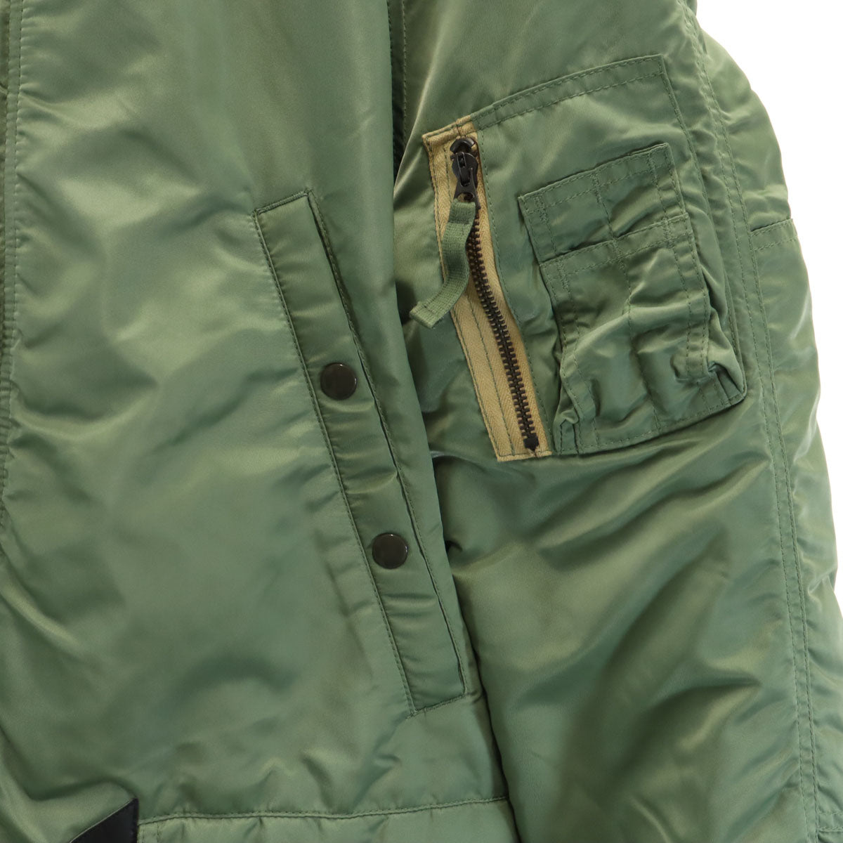 未使用 AVIREX アヴィレックス N-3B フライトジャケット S オリーブ 中綿 ラクーンファー付き メンズ