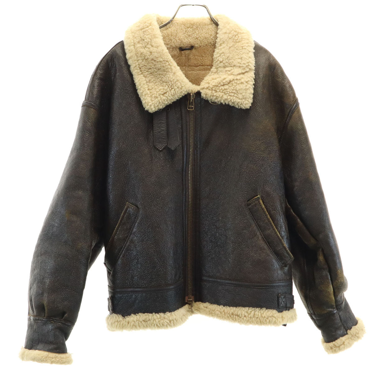 HIGHLAND20002000 ハイランド B-3タイプ 羊革 レザー ムートンジャケット L ブラウン ボマー メンズ