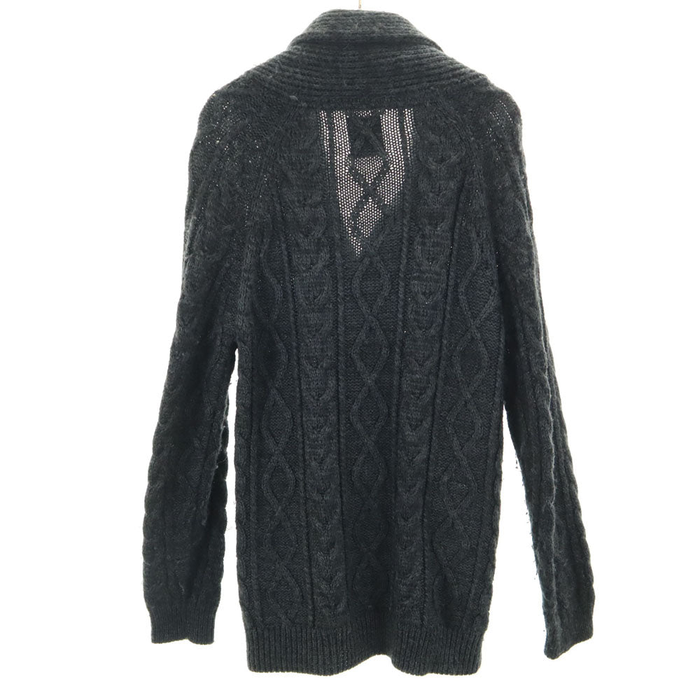 SHIPS JET BLUE シップスジェットブルー ウールブレンド 長袖 ショールカラー ニットカーディガン M グレー メンズ