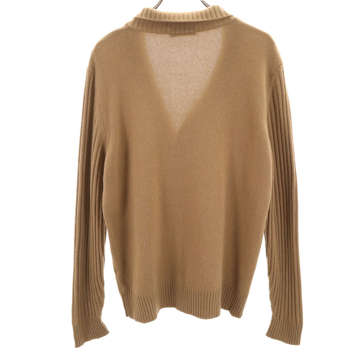 美品 MARCO ZANINI マルコザニーニ イタリア製 長袖 ニットカーディガン 48 ベージュ メンズ